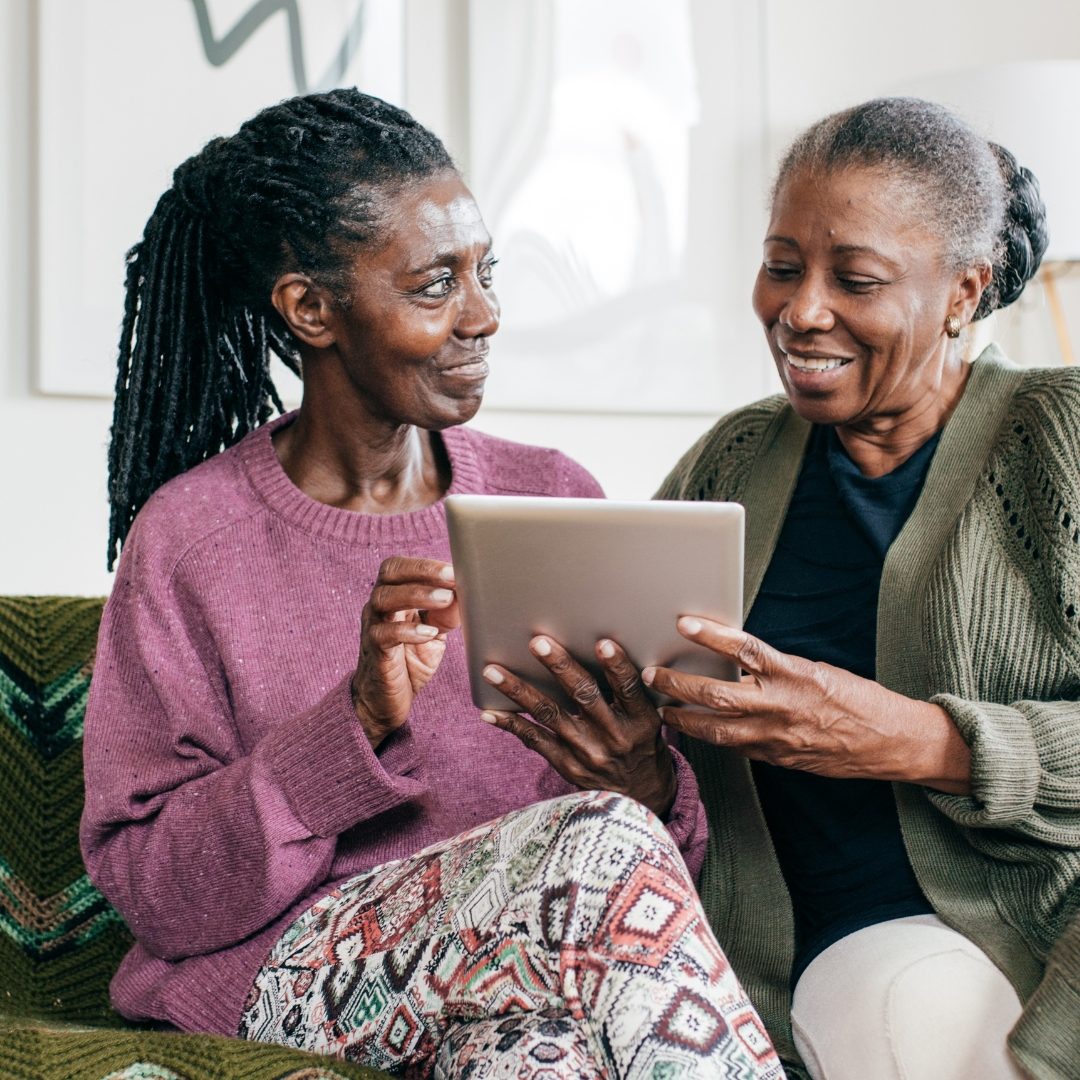 Senior woman smiling with peace of mind