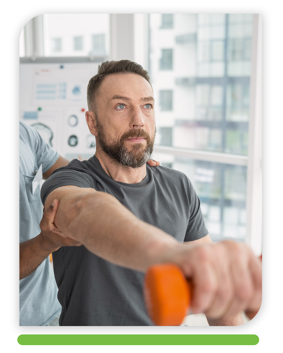 man at a rehadilitation session